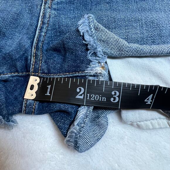 Sundry Mid Rise LO/VE Exposed Pocket Denim Shorts Size 26 Festival Vacation - Picture 12 of 13